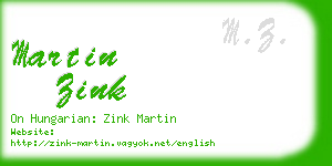 martin zink business card